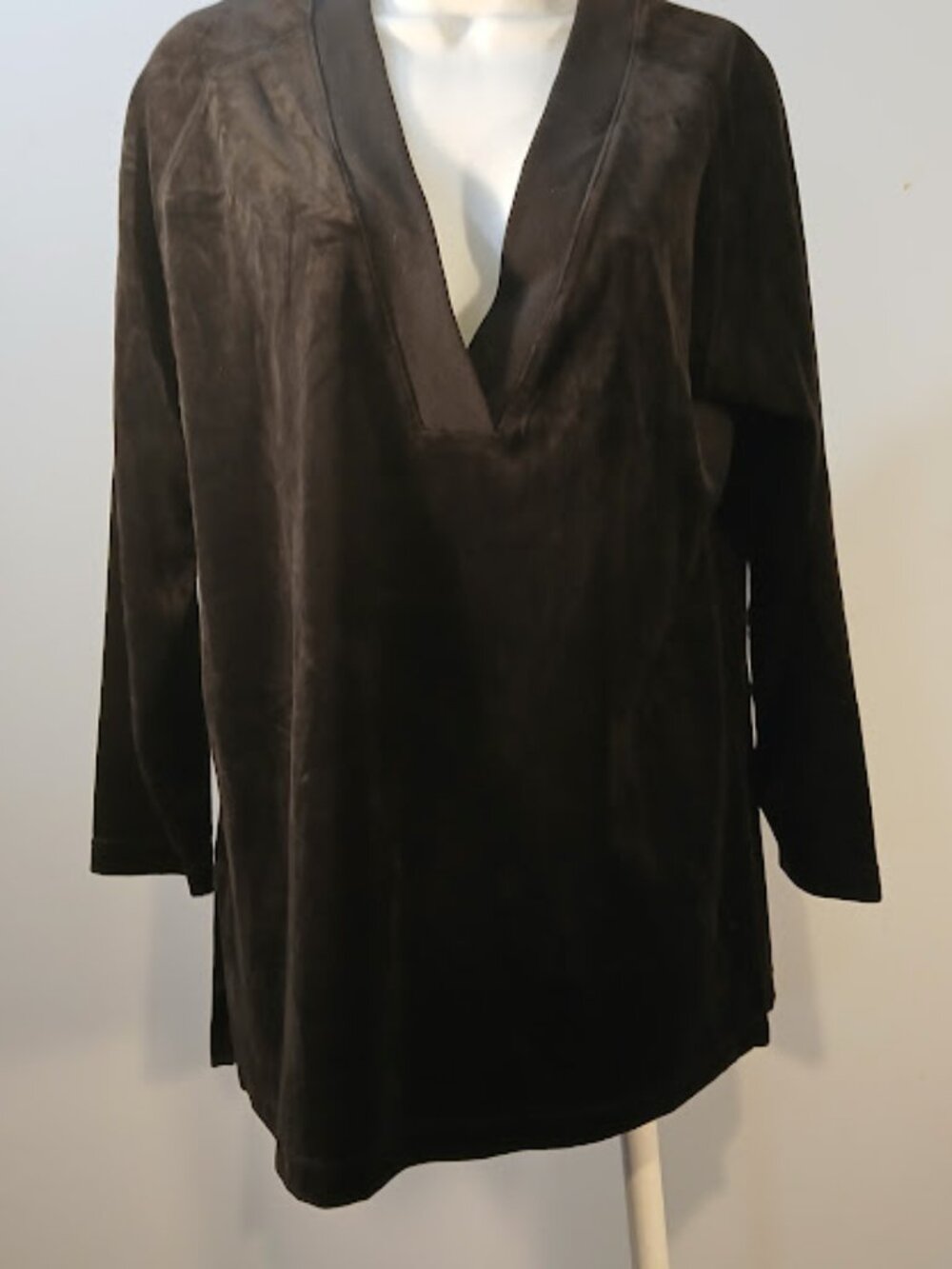 Spa by Chicos Black Velour Tunic NWT
